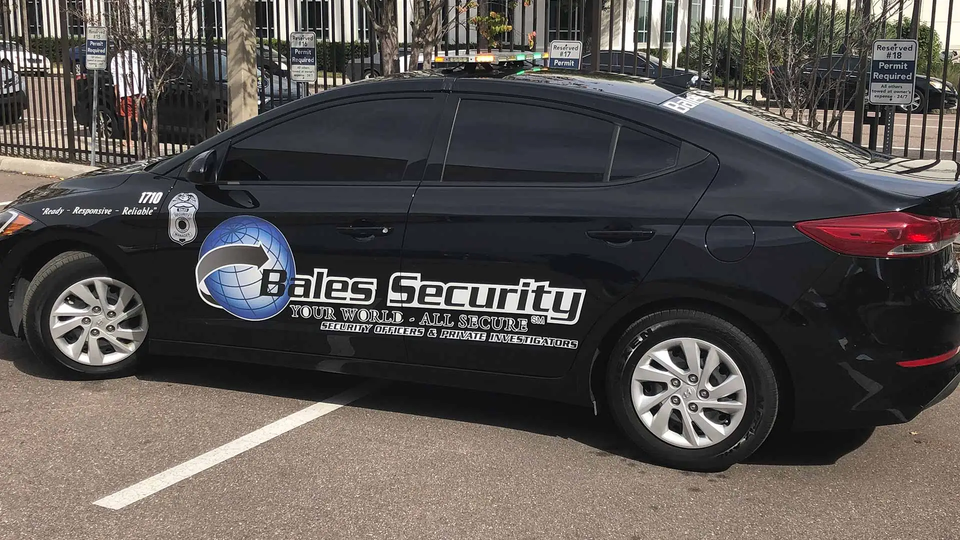 Bales Security patrol vehicle in Tampa, FL.