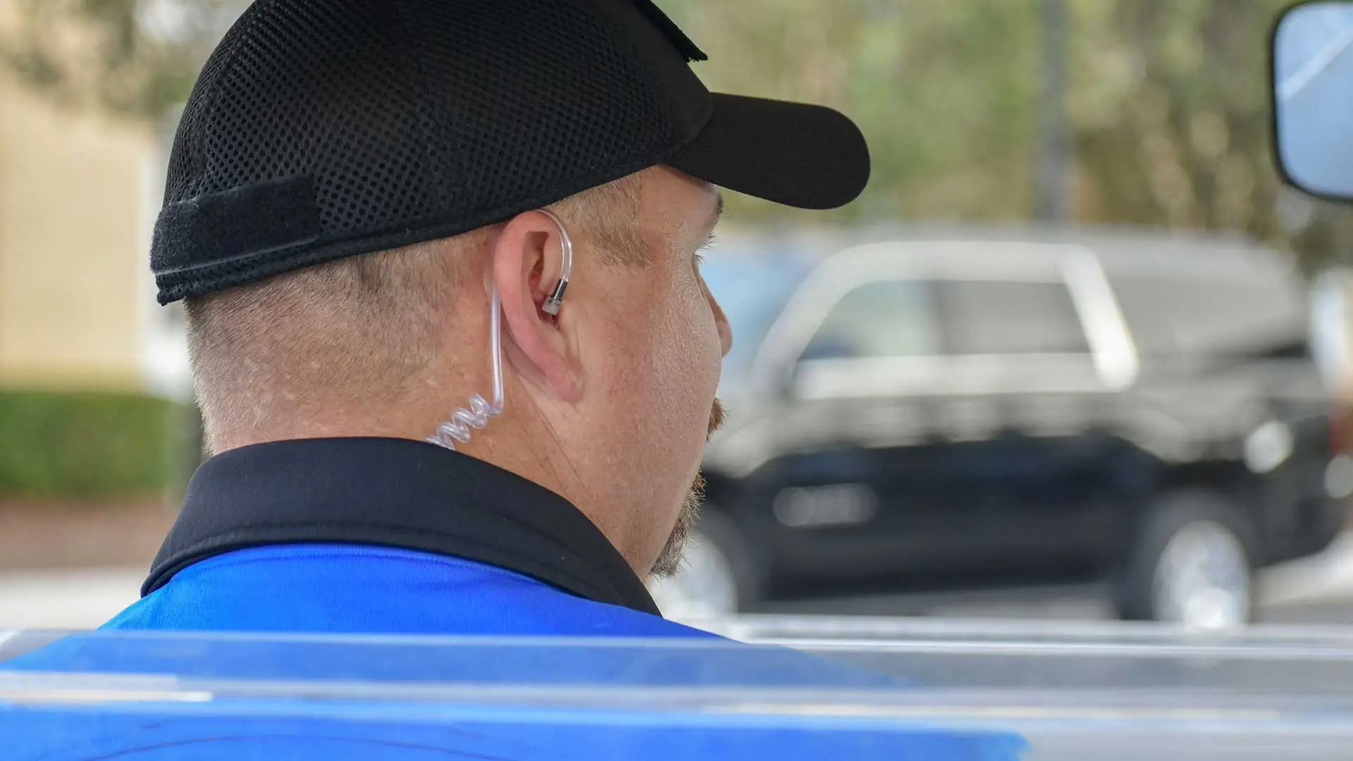 Security guard monitoring an HOA neighborhood in St. Pete, FL.