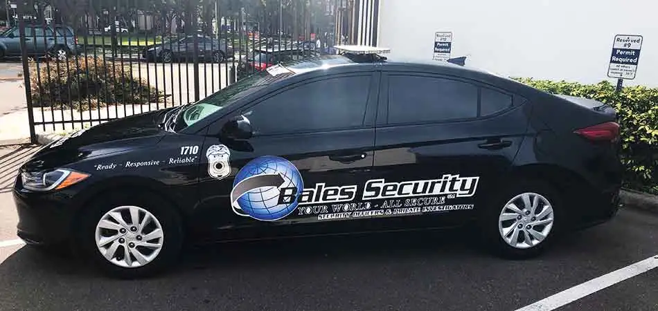 Patrol vehicle posted at the entrance of a commercial property located in Tampa, FL.